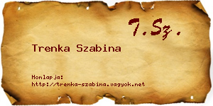 Trenka Szabina névjegykártya